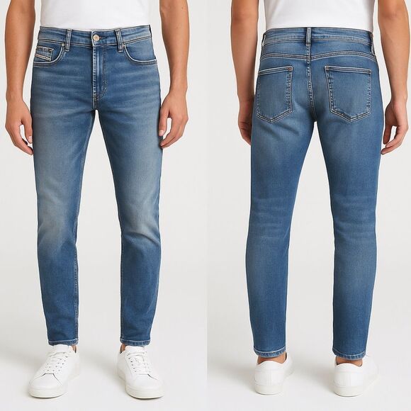 Diesel D-Strukt-R-NE R84YM Blue Wash Slim Tapered Jeans 30 RFID Stretch Denim - Picture 1 of 14